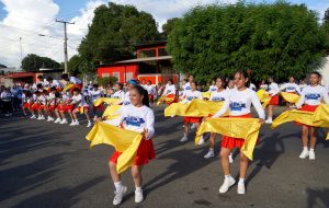 Managua realiza tabla gimnástica y presentación de bailes tradicionales en tercer desfile escolar ¡Todos San Jacinto!