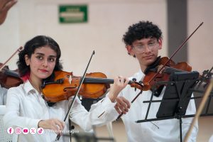 Estudiantes de la Escuela de Coros y Orquesta Alfredo Barreda Narváez presentan obras del periodo clásico y romántico